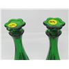 Image 2 : LOT OF 2 COLOGNE BOTTLES/BUD VASES (AVON) *EMERALD COLOR 9" h, W/STOPPERS*