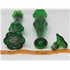 Image 3 : LOT OF 2 COLOGNE BOTTLES/BUD VASES (AVON) *EMERALD COLOR 9" h, W/STOPPERS*
