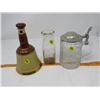 Image 1 : LOT OF 3 - 1/2 PINT MILK JAR,  WHISKY BOTTLE (CORK TOP) *PERTH SCOTLAND* & BEER STEIN