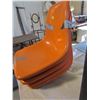 Image 2 : SET OF 4 CHAIRS (HERMAN MILLER STYLE) *ORANGE, FIBREGLASS) *TOPS ONLY-NO BOTTOMS)