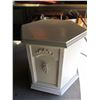 Image 1 : PAINTED WHITE SHABBY CHIC OCTAGON END TABLE WITH DOORS