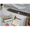 Image 2 : LOT OF RAZORS, RAZOR STROP, SHARP STONE, HAIRPINS - N.O.S., ETC