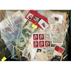 BAG OF STAMPS (MOSTLY CANADIAN)