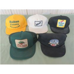 LOT OF 4 BASEBALL CAPS (WELLINGTON IRON DUKE, UPPER CANADS, RENEGADE & NORTHERN ALE, ALL ARE CLOSED)