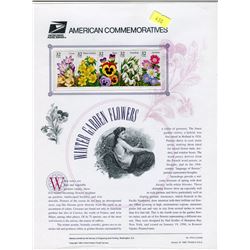 STAMP COLLECTION (FLOWERS) *BLOCK OF 4 STAMPS & BOOKLET*