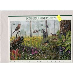 FULL PANE OF STAMPS (U.S. LONGLEAF PINE FOREST)