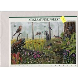 FULL PANE OF STAMPS (U.S. LONGLEAF PINE FOREST)