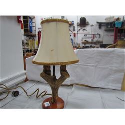 LAMP AND SHADE ( MADE OF DEER HORN) * HAND CRAFTED*