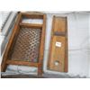 Image 1 : LOT OF 2 PRIMITIVE WOODEN KITCHEN GRATERS (15" LONG EACH)