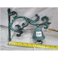 DECORATIVE CAST IRON BELL AND WALL HANGER