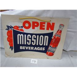 ADVERTISING SIGN (MISSION ORANGE -CARDBOARD SIGN) *OPEN-CLOSED*