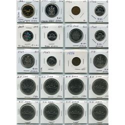 20 CNDN COINS 1 CENT TO 1 DOLLAR, 1872 TO 2017