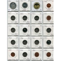 20 CNDN COINS 1 CENT TO 1 DOLLAR, 1764 TO 2017