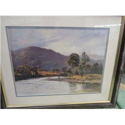 FRAMED PRINT (SIGNED ALFRED BRANSKI, 1876) "FISHERMAN"