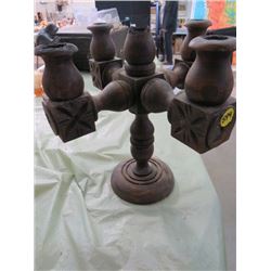 WOODEN CANDLEBRA (DAMAGED )