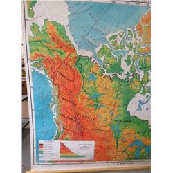 LARGE WALL MAP (CANADA LAND ELEVATIONS) *W/LEGEND*