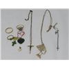 Image 1 : LOT OF 9 PCS (LADIES JEWELRY) *GOLD CHAINS, CROSSES, RINGS, ETC)