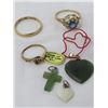 Image 2 : LOT OF 9 PCS (LADIES JEWELRY) *GOLD CHAINS, CROSSES, RINGS, ETC)