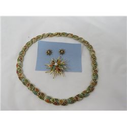 MATCHING SET (D'ORLAN) *NECKLACE, BROOCH, EARRINGS