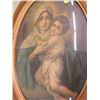 Image 2 : PRINT (MOTHER/CHILD) *OVAL FRAME W/DOME GLASS* (19" X 25") *PICTURE TORN*