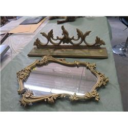 MATCHING MIRROR AND SHELF (MIRROR IS 21" H, SHELF 23.5"W)