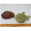 Image 3 : CARVED STONE FROGS (X2, 1 IS BROKEN)
