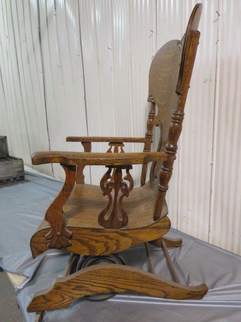 WOODEN ROCKING CHAIR (BOSTON, QUARTER CUT OAK) *SPRING COIL ROCKER ...