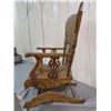 Image 2 : WOODEN ROCKING CHAIR (BOSTON, QUARTER CUT OAK) *SPRING COIL ROCKER, WHEELS ON FRONT)