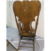 Image 4 : WOODEN ROCKING CHAIR (BOSTON, QUARTER CUT OAK) *SPRING COIL ROCKER, WHEELS ON FRONT)