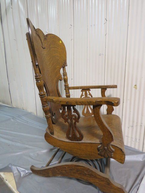 WOODEN ROCKING CHAIR (BOSTON, QUARTER CUT OAK) *SPRING COIL ROCKER ...