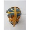 Image 2 : COOKIE JAR (CERAMIC, HAND PAINTED SHAFFORD, WICKER HANDLE) *INSIDE RIM CHIPPED*