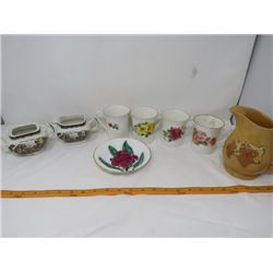 LOT OF ASSORTED TABLEWARE (CUPS, SAUCER AND MILK JUG)