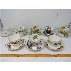 LOT OF 16 ASSORTED CUPS AND SAUCERS (MADE IN ENGLAND)