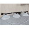 Image 1 : POOL TABLE LIGHTING (2 FIXTURES, BOTH HANGING) *SHADES 16" X3, 12" X 2, 7.5"*