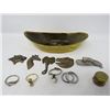 Image 1 : LOT OF ASSORTED BUTTON COVERS, COSTUME JEWELLERY RINGS AND DECORATIVE BOWL) *RIDGEWAYS ENGLAND*