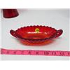 Image 2 : LOT OF 3 VASES AND CANDY DISH (GORGEOUS RED COLOR) *VERY NICE*