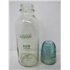 Image 1 : MILK JUG AND GLASS INSULATOR (NICE SHAPE) *INSULATOR CANADIAN PACIFIC.RY.CO*