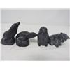 Image 2 : LOT OF 8 FIGURINES (ANIMAL SCULPTURES-MADE IN CANADA) *SEAL, GOOSE, BEAR, ETC...*