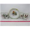 Image 1 : LOT OF 5 ASSORTED DISHES (BIRD THEMED BOWL-CHINA, BIRD THEMED CUPS-JAPAN)