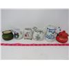 Image 1 : LOT OF 6 ASSORTED CONTAINERS (CHINA, PORCELAINE, ETC...)
