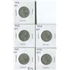 Image 1 : LOT OF 5 QUARTERS (CANADA) *1943*