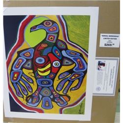 LIMITED EDITION PRINT (THUNDERBIRD WITH INNER SPIRIT, BY NORVAL MORRISSEAU)  *24 INCHES TALL BY 20 I