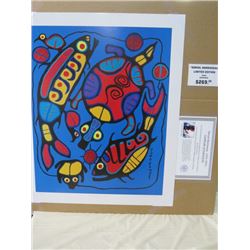 LIMITED EDITION PRINT (HARMONY IN NATURE, BY NORVAL MORRISSEAU)  *24 INCHES TALL BY 20 INCHES WIDE*