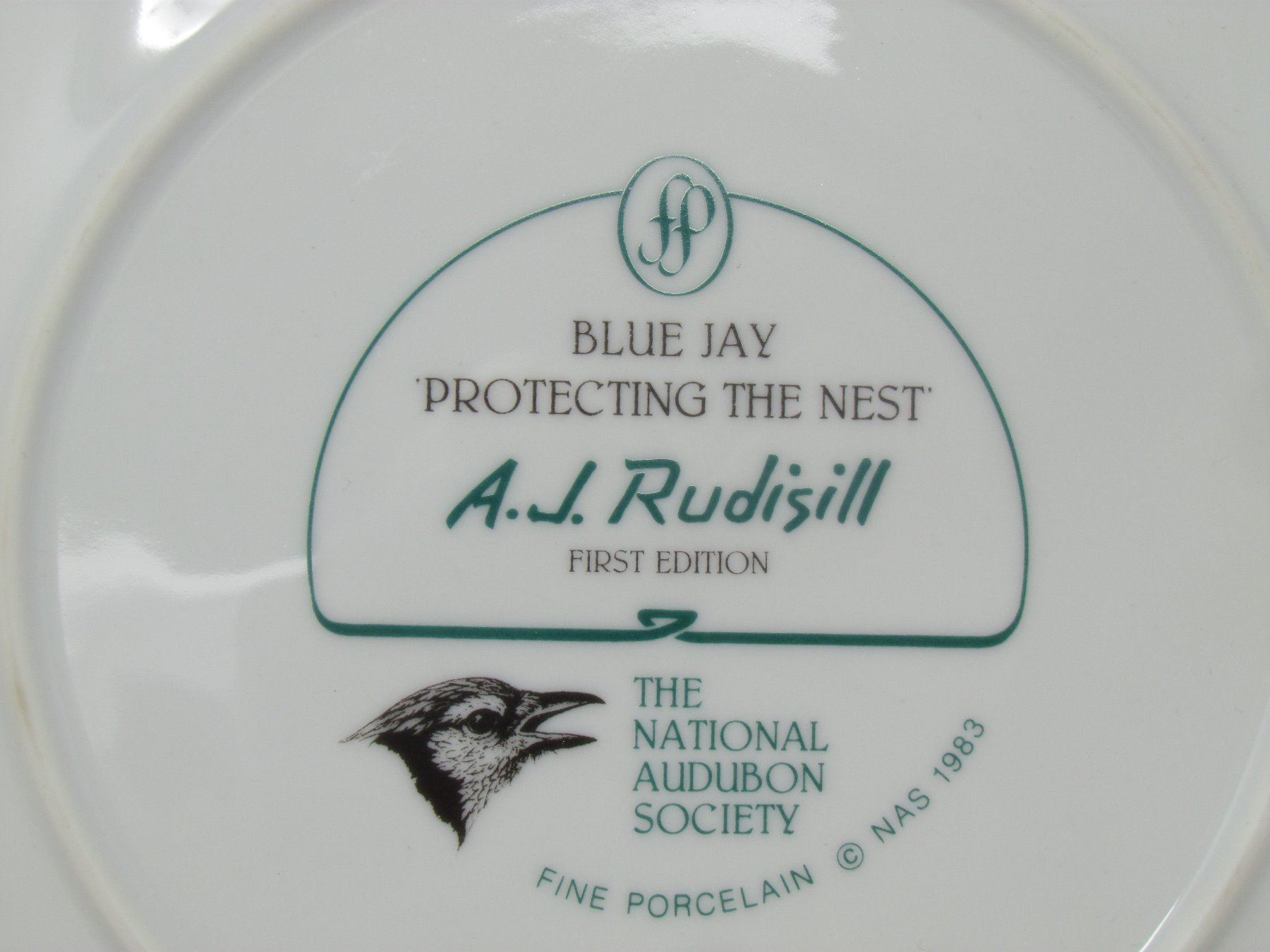 Collectors Plate Blue Jay Protecting The Nest First Edition A J Rudisill 1983