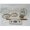 Image 1 : LOT OF 8 PIECES OF CHINA (2 CUPS AND SAUCERS -ROYAL ALBERT, 1-BUTTER DISH, 1-MOTHER CUP, SAUCER AND 