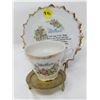 Image 8 : LOT OF 8 PIECES OF CHINA (2 CUPS AND SAUCERS -ROYAL ALBERT, 1-BUTTER DISH, 1-MOTHER CUP, SAUCER AND 