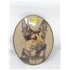 Image 2 : LOT OF 2 DOG PICTURES  (OVAL SHAPED WITH CONCAVE PLASTIC SURFACE) *8 INCHES HIGH*