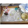 Image 1 : LOT OF GLASS WARE (GLASSES, ASHTRAYS, SOUP MUGS, CANDY DISH ETC