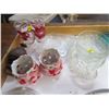 Image 2 : LOT OF GLASS WARE (GLASSES, ASHTRAYS, SOUP MUGS, CANDY DISH ETC