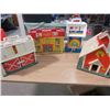 Image 1 : SCHOOL HOUSE AND HOSPITAL FISHER PRICE BARN AND GAS PUMP